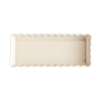 Prostokątne naczynie do tarty Emile Henry 36x15x5 cm kremowe - 2