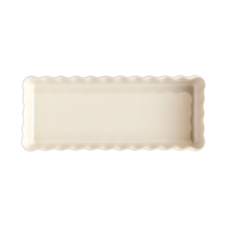 Prostokątne naczynie do tarty Emile Henry 36x15x5 cm kremowe - 2