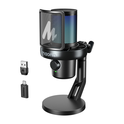 Mikrofon gamingowy MAONO DM40 Pro bezprzewodowy (czarny)