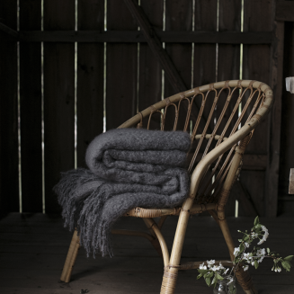 Koc z moherem Lapuan Kankurit SAAGA UNI beige 130x170 cm - 4