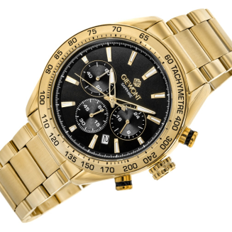 Zegarek Męski Giewont Chronograph Sapphire Złoto Czarny GW9580-B4 - 3