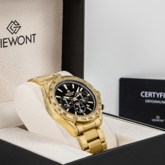 Zegarek Męski Giewont Chronograph Sapphire Złoto Czarny GW9580-B4 - 8