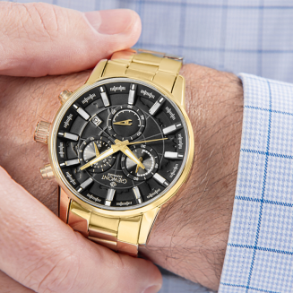 Zegarek Męski Giewont Chronograph Sapphire Złoto Czarny GW4580-B4 - 4