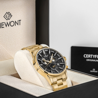 Zegarek Męski Giewont Chronograph Sapphire Złoto Czarny GW4580-B4 - 7