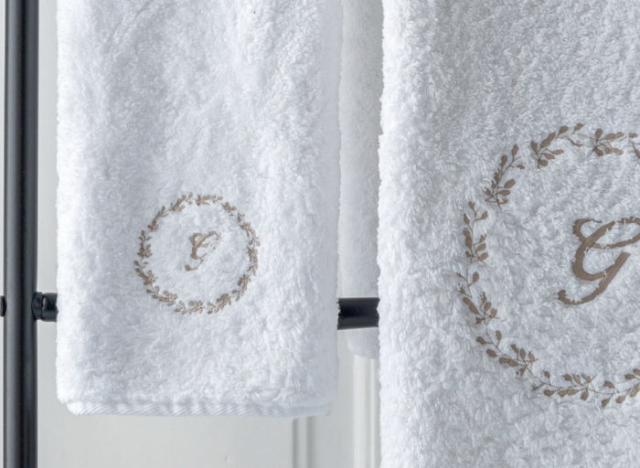 Personalization of Graccioza bathroom textiles.
