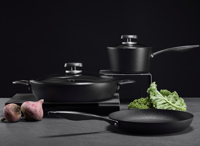 Scanpan Pro SB+ pot and pan collection. Danish design and innovative technologies that change cooking.